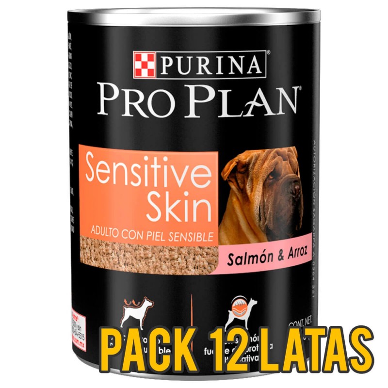 Pack 12 Latas ProPlan Sensitive Skin Canino